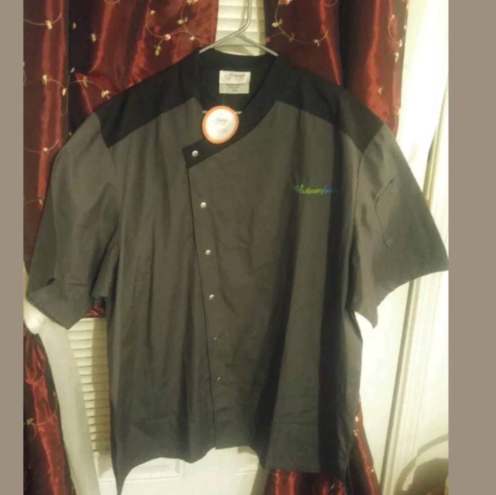 Happy Chef 2X Culinary Chef Grey/Black Short Sleev